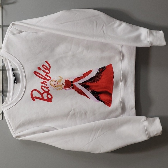 Barbie NWOT Holiday Sweatshirt with Barbie Logo and Holiday Dress - Picture 1 of 7